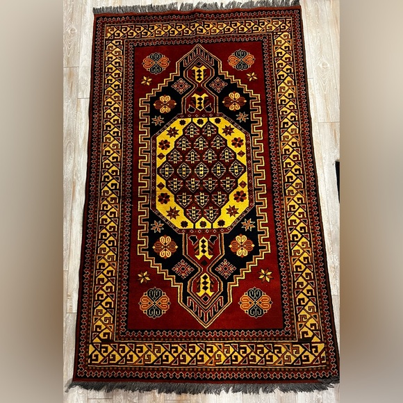 Afgan Rug, Tribal, Brown, Hand-knotted 50X86 inches